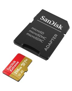 SanDisk Extreme 256 GB microSDXC UHS-I-kort med adapter