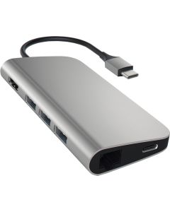 Satechi USB-C Multi-Port med Ethernet-adapter (space gray)