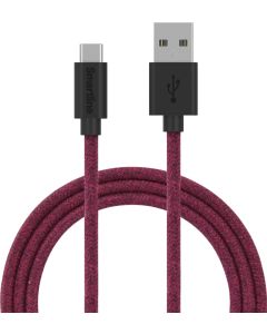 Smartline USB-A til USB-C flettet kabel 2 m (rød)