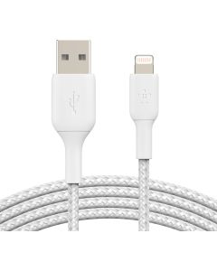 Belkin BOOST CHARGE Lightning til USB-A flettet kabel 3m (hvid)