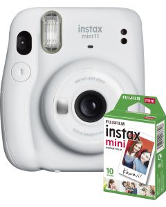 Fujifilm Instax Mini 11 kompaktkamera (hvid, bundle m. 10 film)