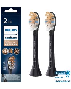 Philips Sonicare tandbørstehoved HX909211 (sort, 2-pak)