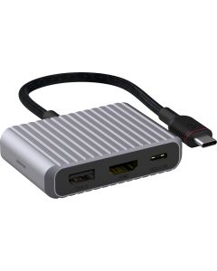 Unisynk 3 Port USB-C Hub V2 Grey