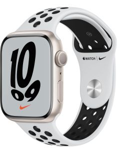 Apple Watch Series 7 Nike 45mm GPS (stjerneskær alu/Platinum Blk sportsrem)