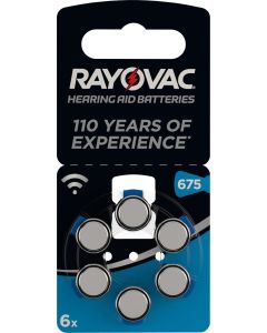 Varta Rayovac batteri til høreapparat 675 (6 stk)