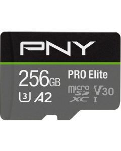 PNY PRO Elite microSD Flash Memory Card Class 10 UHS-I, U3, A2, V30 - 256GB