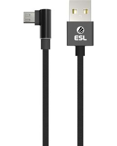 ESL USB til microUSB gaming kabel 2 m (sort)