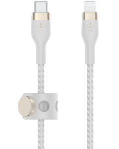 Belkin BoostCharge Pro Flex USB-C til Lightning-kabel (hvid)