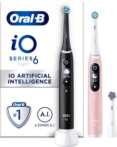 Oral-B iO 6s elektrisk tandbørste 448877 duopakke (sort/pink)