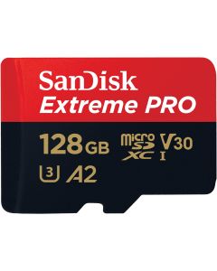 SanDisk Extreme PRO® 128 GB microSDXC UHS-I-kort med adapter