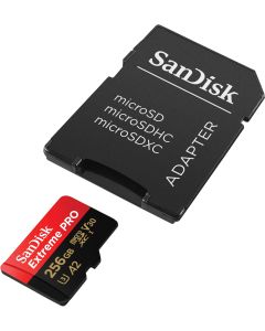 SanDisk Extreme PRO® 256 GB microSDXC UHS-I-kort med adapter