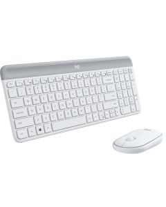 Logitech MK470 Slim Combo mus og tastatur (hvid)