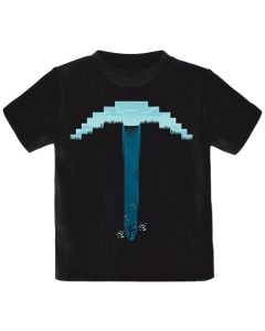 Børne t-shirt Minecraft - Pick Axe sort (9-10 år)