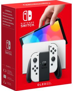 Nintendo Switch OLED spillekonsol med hvide Joy-Con controllere