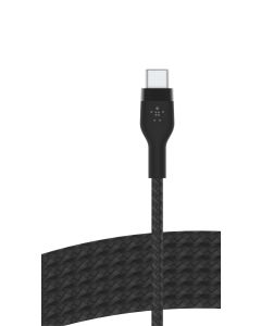 Belkin USB-C til USB-C flettet silikonekabel 3 m (sort)