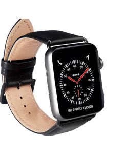 Buffalo læderrem til Apple Watch 38/40/41 mm (sort)
