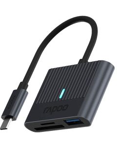 RAPOO UCR-3001 3-i-1 USB-C-hukommelseskortlæser (sort)