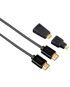Hama HDMI-HDMI kabel (1,5 meter) + 2 x HDMI-adaptere