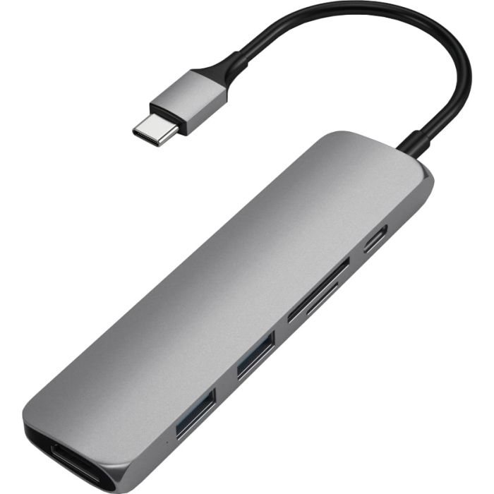 Sæt tabellen op Forberedelse Grænseværdi Satechi Slim USB-C MultiPort adapter V2 (space grey)